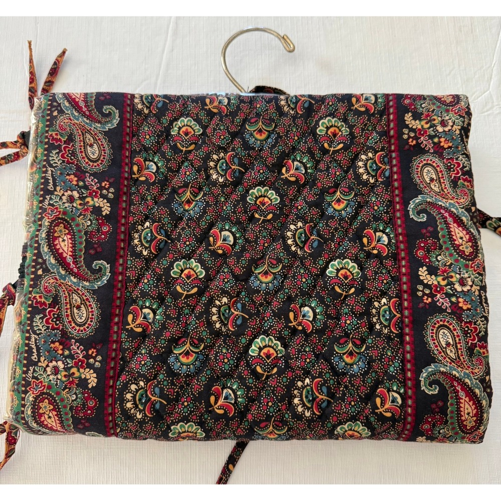 Vera Bradley Vintage‎ Quilted Paisley Hanging Travel Organizer Collette Black